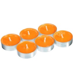 Свечи чайные (6шт) в наборе апельсин- (007910)