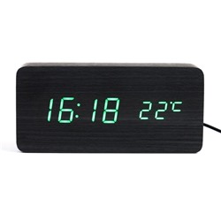 Часы электронные настольные "Цифра-Т", термометр, зелёная индикация