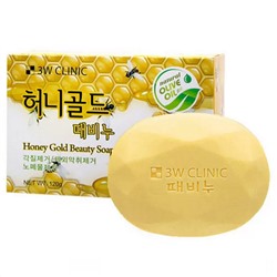 3W Clinic Мыло кусковое для лица и тела с экстрактом мёда / Honey Gold Beauty Soap, 120 г