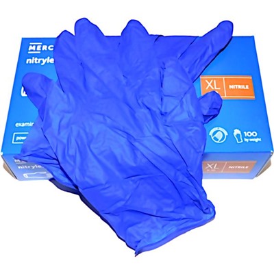 Перчатки нитриловые голубые, 50 пар (100 шт.), размер XL (большой)