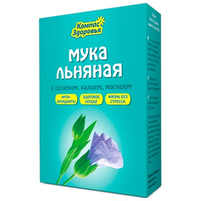 Мука Льняная с селеном, калием, магнием 300 гр