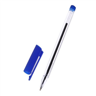 Набор ручек шариковых 8 штук, стержень 1,0 мм синий, корпус треугольный, прозрачный Calligrata