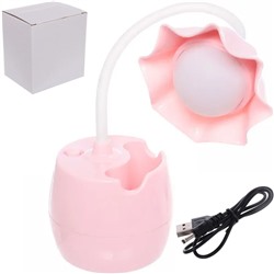 Светильник настольный Marmalade-Цветок LED с подстаканником и держателем д/телефона розовый 615-0540