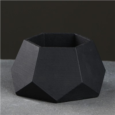 Кашпо шестиугольник 13 х 7,5 см черный Хорошие сувениры