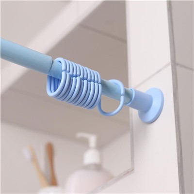 Карниз для ванной комнаты, телескопический 120-220 см, цвет голубой No brand