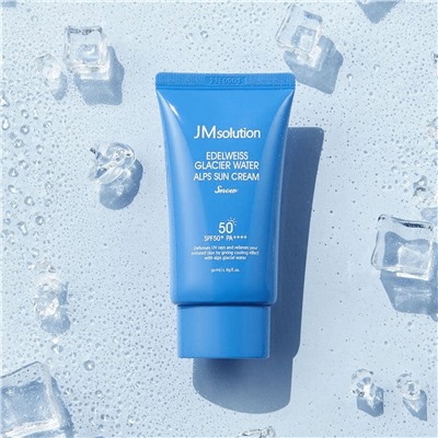 Jmsolution Охлаждающий солнцезащитный крем / Edelweiss Glacier Water Alps Moist Suncream Snow SPF50+/PA++++, 50 мл