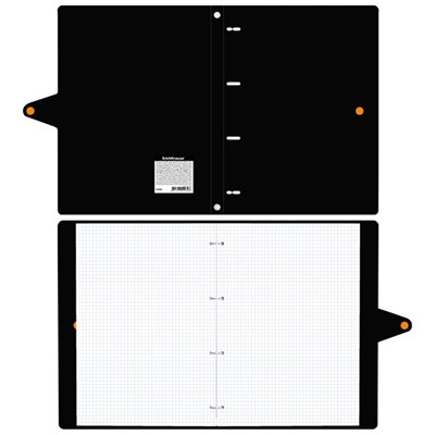 Тетрадь на кольцах А4, 80 листов в клетку, ErichKrause Accent, с пластиковой обложкой на кнопке, блок офсет, МИКС