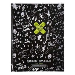 Дневник для 5-11 классов, 48 листов "Панк", твёрдая обложка, глянцевая ламинация, универсальная шпаргалка, блок 65г/м2