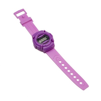 Часы наручные электронные, детские, d-4 см, ремешок l-22 см, фиолетовые