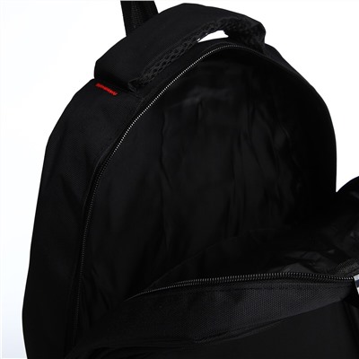 Рюкзак молодежный из текстиля, 2 отдела на молнии, 4 кармана, цвет черный/белый No brand