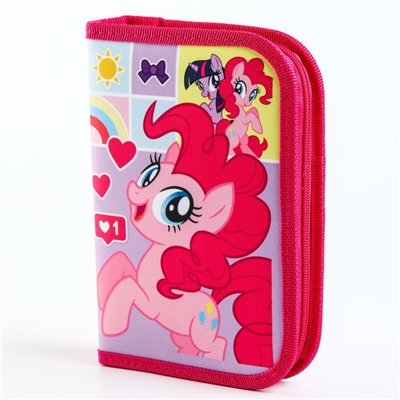 Пенал каркасный, 1 секция, 140х210х40 мм, откидной карман, тканевый, my little pony Hasbro