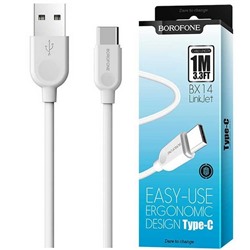 Кабель USB для зарядки Type-C, 1,0м 3А в коробке Borofone BX14 1/360