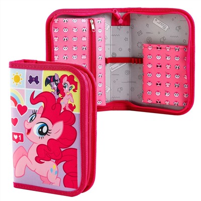 Пенал каркасный, 1 секция, 140х210х40 мм, откидной карман, тканевый, my little pony Hasbro