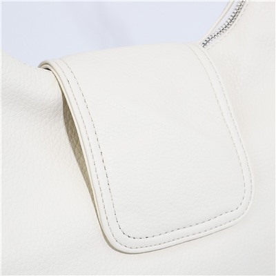 Сумка-мешок на молнии, наружный карман, длинный ремень, цвет белый No brand