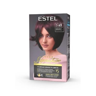 ESTEL COLOR Signature Крем-гель краска для волос тон 5/65 Спелая вишня