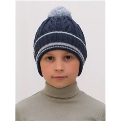 Шапка зимняя для мальчика Спортик (Цвет джинс), размер 52-54