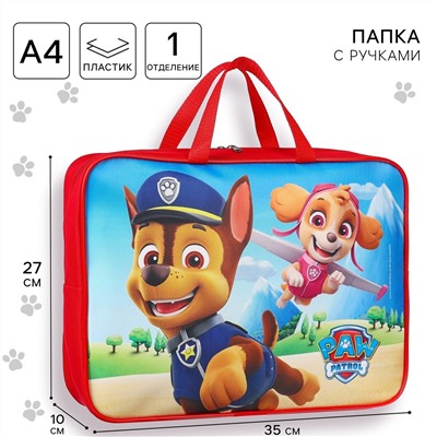 Папка с ручками текстильная а4, 350х270х100 мм, щенячий патруль Paw Patrol