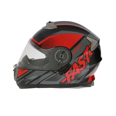 Шлем модуляр с двумя визорами, размер M (57-58), модель - BLD-160E, черно-красный