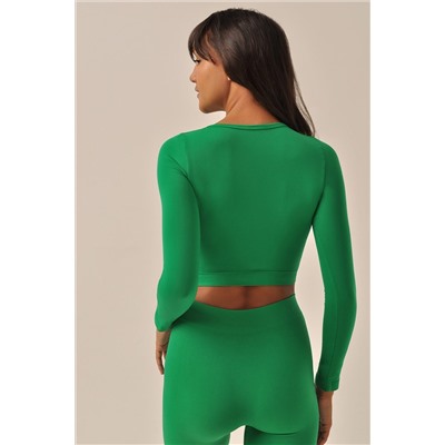 MY Топ женский MA929 CROP TOP MANICA LUNGA (1/72) (green tea (зеленый чай) MY #712768