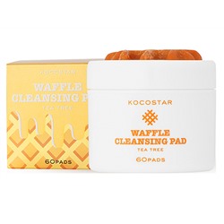 Kocostar. Waffle Cleansing Pad Очищающие вафельные диски для лица с экстрактом чайного дерева 60 шт