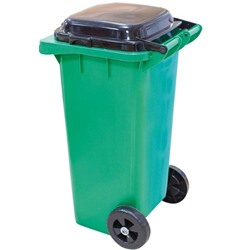 Бак для мусора на колесах 120л универсальный зеленый М4603 /Окт/