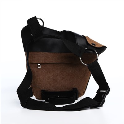 Поясная сумка на молнии, 3 наружных кармана, зацеп на бедро, цвет коричневый No brand
