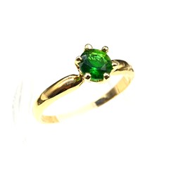 Кольцо женское "Круг" с цирконом зелёным, размер 18