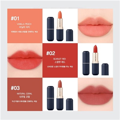 L’ocean Матовая помада для губ / Reve matt Stick, 02 Scarlet Red, 3,5 г