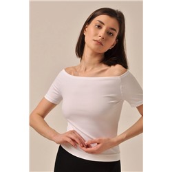 MY Футболка женская MA1018 T-SHIRT OFF-SHOULDER (1/50) (bianco (белый) MY #774373