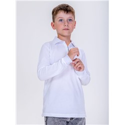 Детская футболка "Поло Молния" длинный рукав / Белый