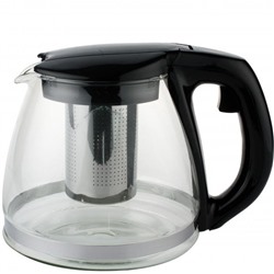 Чайник заварочный 1600мл стекло/пластик мет.фильтр (черный) AST-006-SY-129