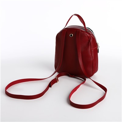 Мини-рюкзак женский из искусственной кожи на молнии, 1 карман, цвет бордовый No brand