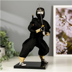Кукла коллекционная "Чёрный ниндзя с мечом" 25х12,5х12,5 см