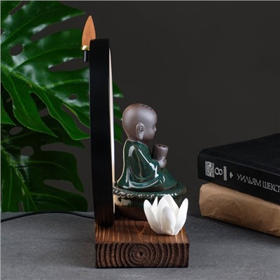 Подставка для благовоний "Будда" 23х20см, с аромаконусами, с подсветкой, USB