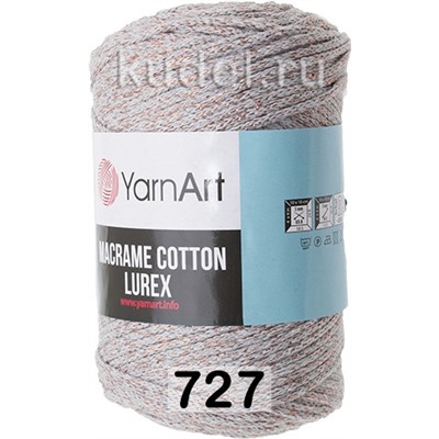 Пряжа Yarnart Macrame Cotton Lurex (моток 250 г/205 м)