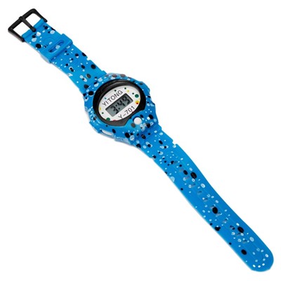 Часы наручные электронные, детские "Пупырка", ремешок силикон, l-23 см, синий
