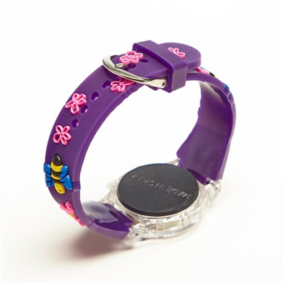 Часы наручные электронные детские "Цветочки", d-3 см, длина 20 см