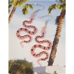 Серьги "Змейка" розовые, арт. 606.523