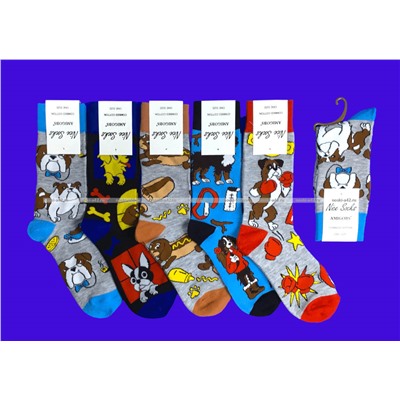 Nice Socks (AMIGOBS) ЦВЕТНЫЕ ВЫСОКИЕ НОСКИ на вешалке арт. 2209 фактически 37-43