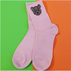 Длинные носки XINMEILIN, хлопок 80%, размер 36-39, розовые, арт.37.0735