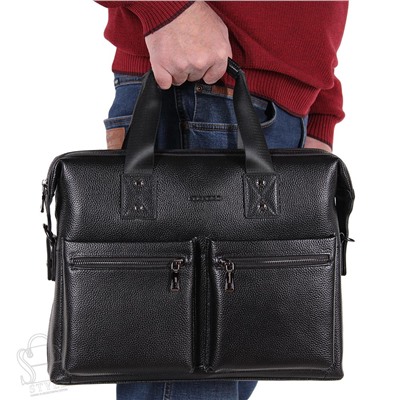 Портфель мужской кожаный 8919-3H black Heanbag в Новосибирске