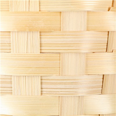 Корзина плетеная бамбук, d19хh9/32 см, натуральный No brand