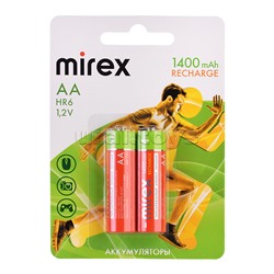 Аккумулятор Ni-MH Mirex HR6 / AA 1400mAh 1,2V 2 шт (2/20/100), блистер