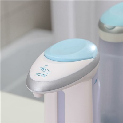Диспенсер для антисептика/жидкого мыла, сенсорный, на батарейках, 400 мл, цвет голубой No brand