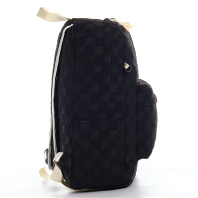 Рюкзак школьный, набор 2 в 1,+ пенал в клетку, 40х28х13 см, цвет черный NAZAMOK