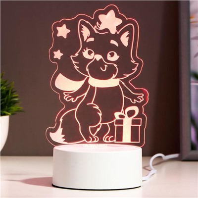 Светильник "Кот с подарком" LED RGB от сети RISALUX