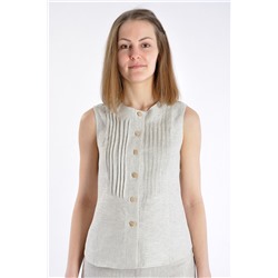 Блузка женская из льна #018 "с защипами"