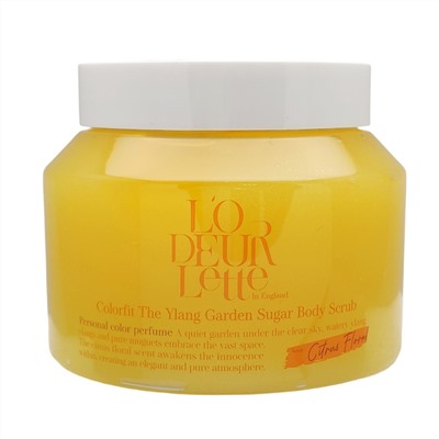 LODEURLETTE Сахарный скраб для тела с ароматом иланг-иланг / In England Colorfit The Ylang Garden Sugar Scrub, 500 г