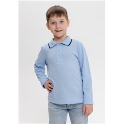 Детская футболка "Поло Контур" длинный рукав / Голубой