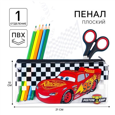 Пенал мягкий, 10х21 см, тачки Disney